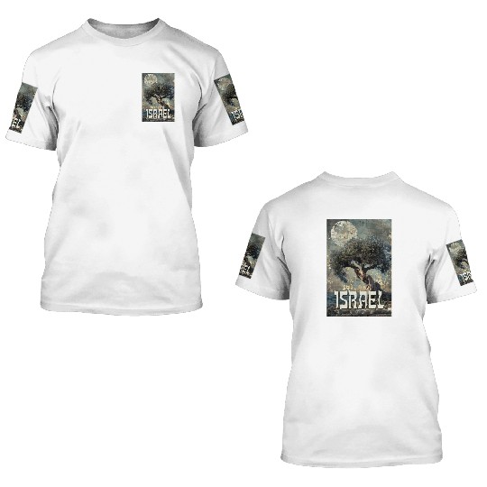 Israeli Scene with Olive Tree and the 3D T Shirts