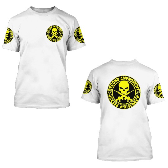 2nd Amendment Gun Permit © WhiteTigerLLC.Com 3D T Shirts