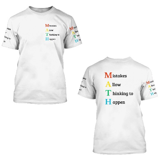 Math quote school kid 3D T Shirts