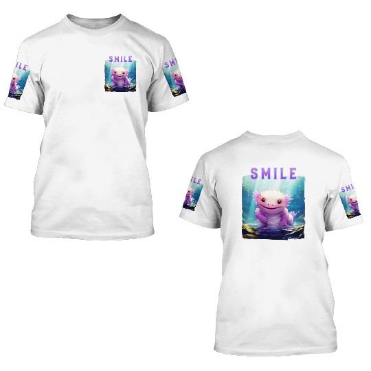 Colorful Smiling Lizard Underwater 3D T Shirts