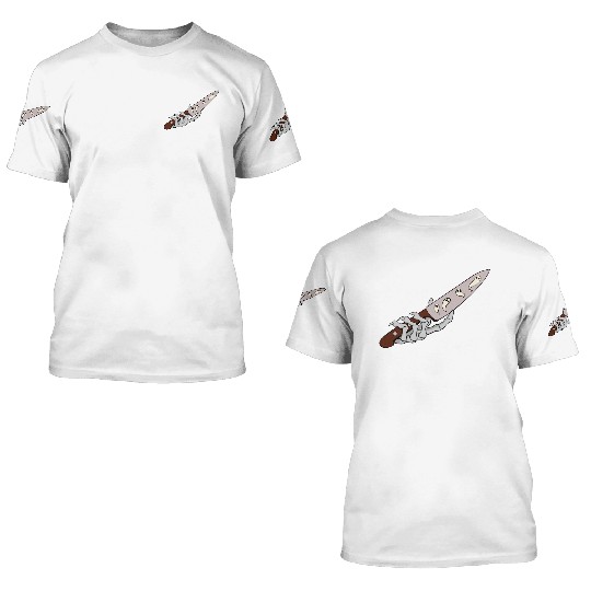 Skeleton Hand with Ghostly Dagger Theme 3D T Shirts
