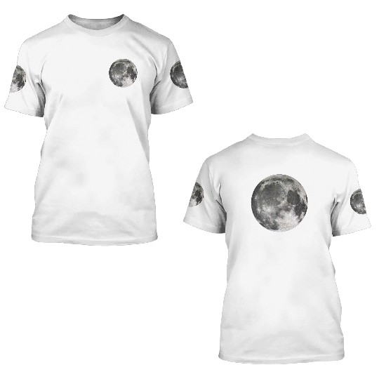 Cool Full Moon - Solar Eclipse, Moon Phases Totali 3D T Shirts