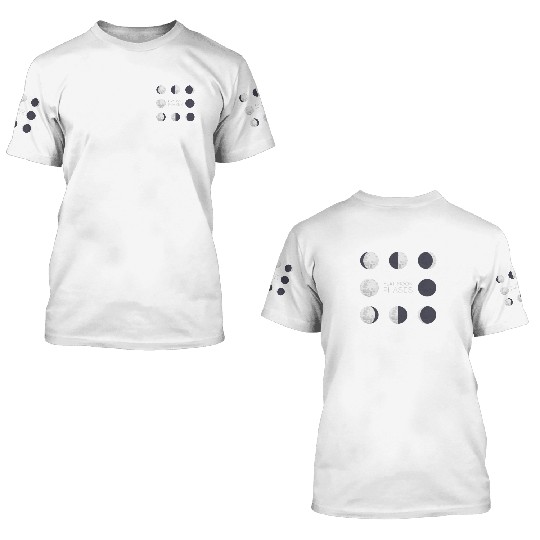 Cool Full Moon - Solar Eclipse, Moon Phases Total 3D T Shirts