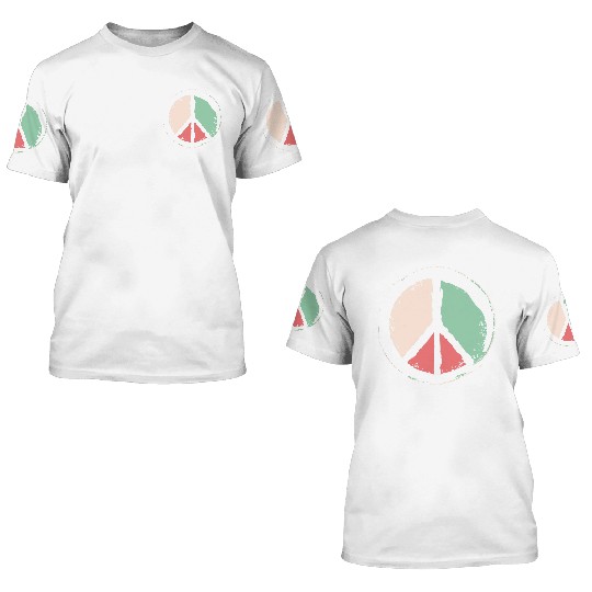 Free Palestine - Peace Symbol 3D T Shirts