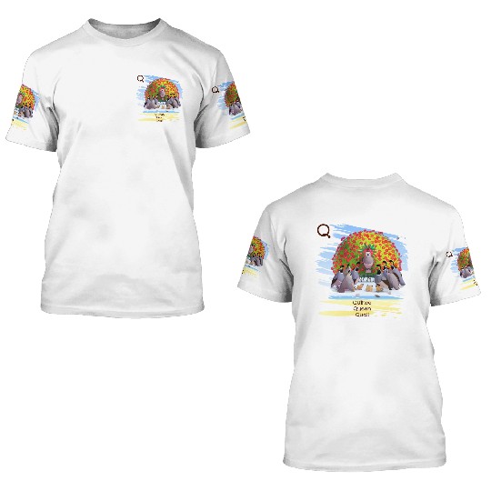 Unique Creative Cute Q Alphabet Quince Queen Quail 3D T Shirts