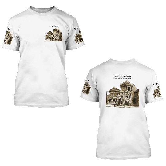San Francisco 1906 Earthquake Illustration URM 3D T Shirts