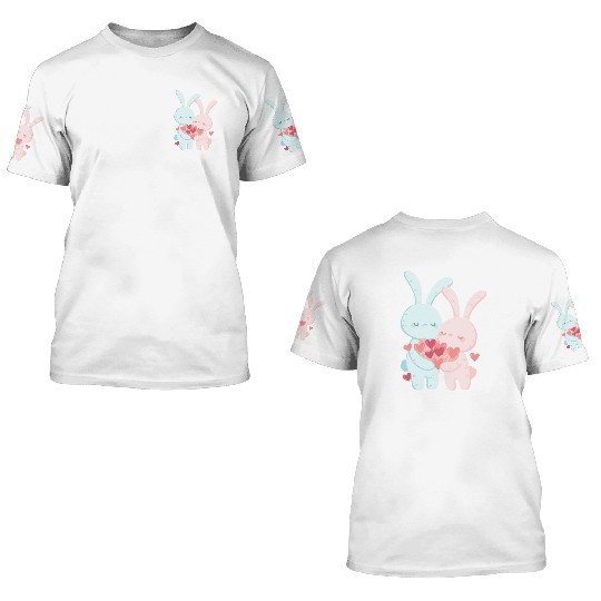 Whimsical Duo: Creative Couple Graphics Design 3D T Shirts
