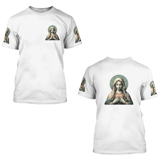 Serene Madonna ic Image 3D T Shirts