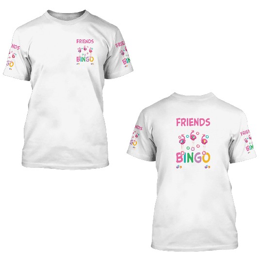 Bingo Friends Flamingos 3D T Shirts