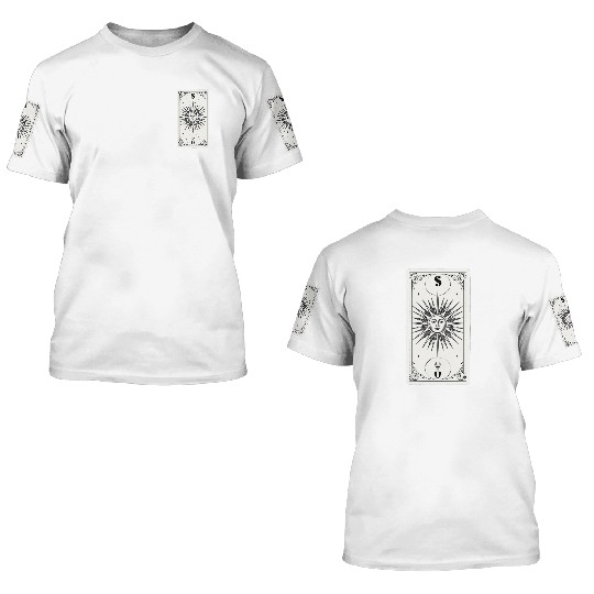 The Sun Tarot Card Reader Astrology Occult 3D T Shirts