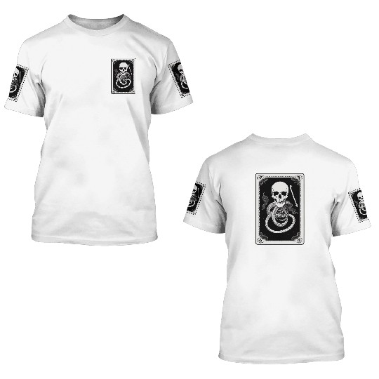 Skull Tarot Card Reader Astrology Occult 3D T Shirts