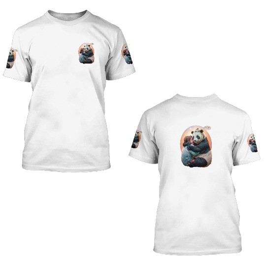 Panda Embrace 3D T Shirts