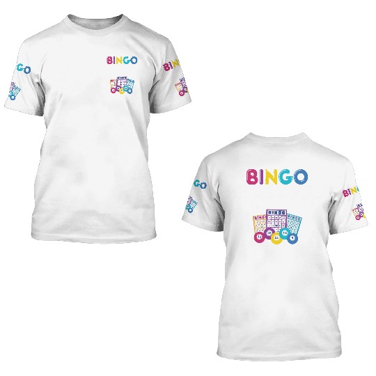 Funny Bingo Player Bingo Gaming 3D T Shirts
