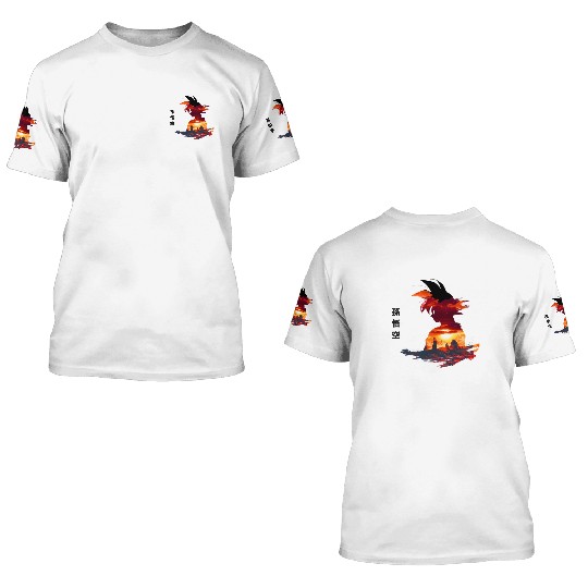 Manga Hero Sunset Silhouette 3D T Shirts