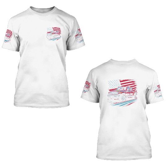 Jeep Gladiator JT US Flag 3D T Shirts