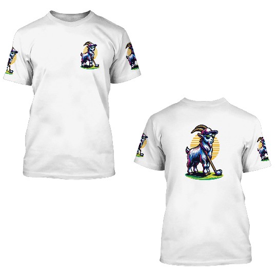 Goat Golfer Golf Course Dog Owner 3D T Shirts