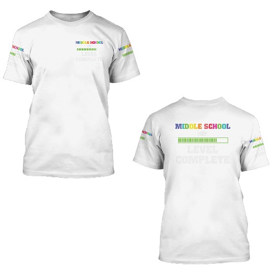 Middle school level complete Graduation 3D T Shirts