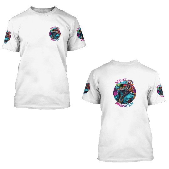 Colorful iguana with sunglasses 3D T Shirts