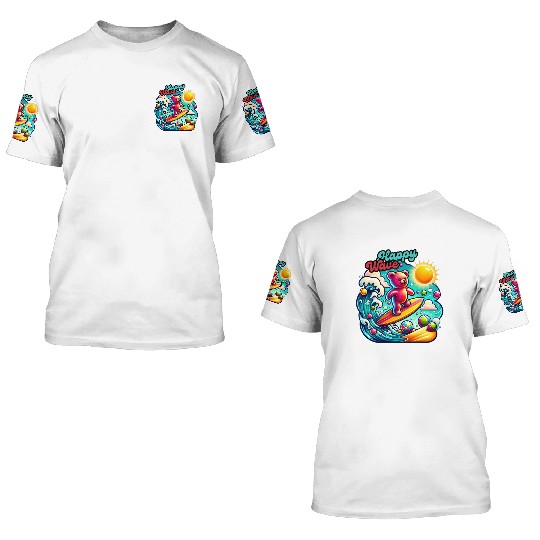 Happy Wave: Surfing Teddy Adventure 3D T Shirts