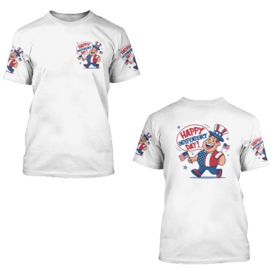 happy independence day 3D T Shirts