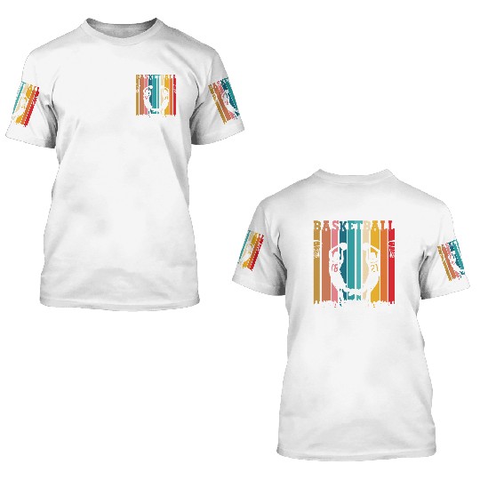 Basketball with sunset 3D T Shirts