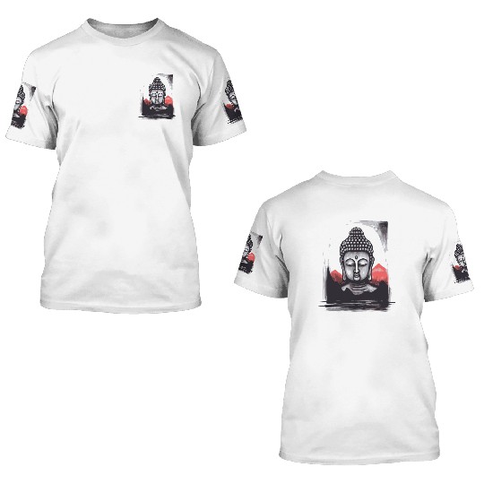Japan Red Sun: Chilling Buddha 3D T Shirts