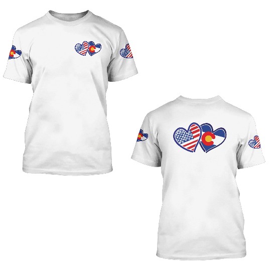 Patriotic Heart Keepsake Design 3D T Shirts