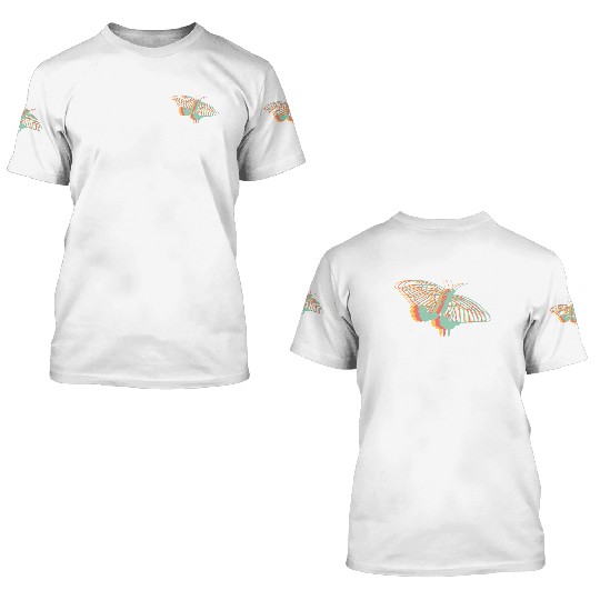 Explore Butterfly Geometric Cute Artistry 3D T Shirts