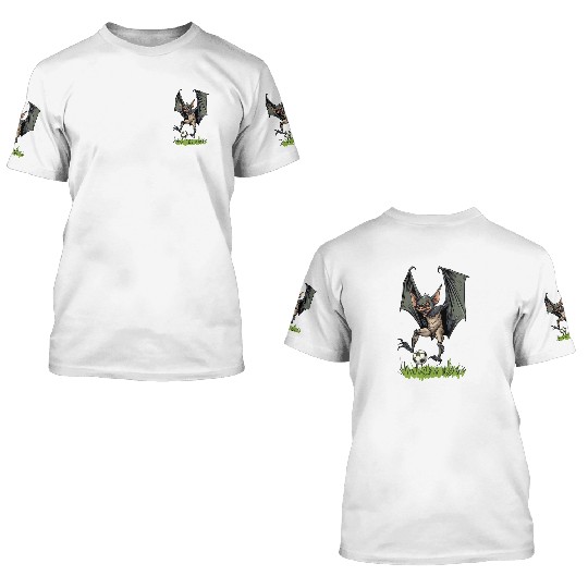 Bat playing Soccer Ball Bats 3D T Shirts