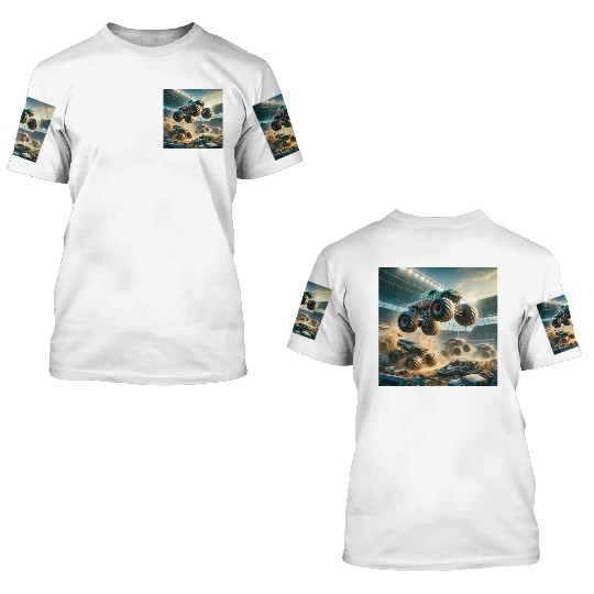 Monster Madness Monster Trucks 3D T Shirts