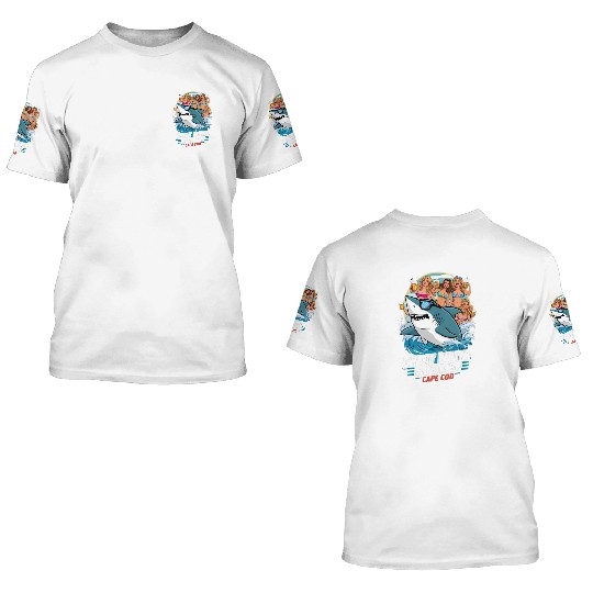 Stylish Great White Shark 3D T Shirts (Cape Cod)