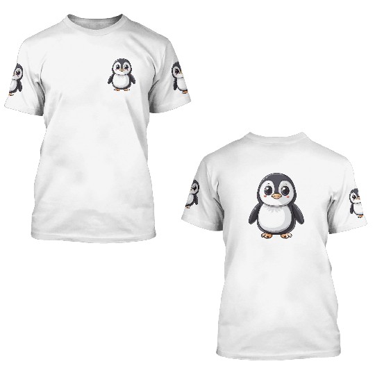 Adorable Penguin Character Embraces Your Style 3D T Shirts