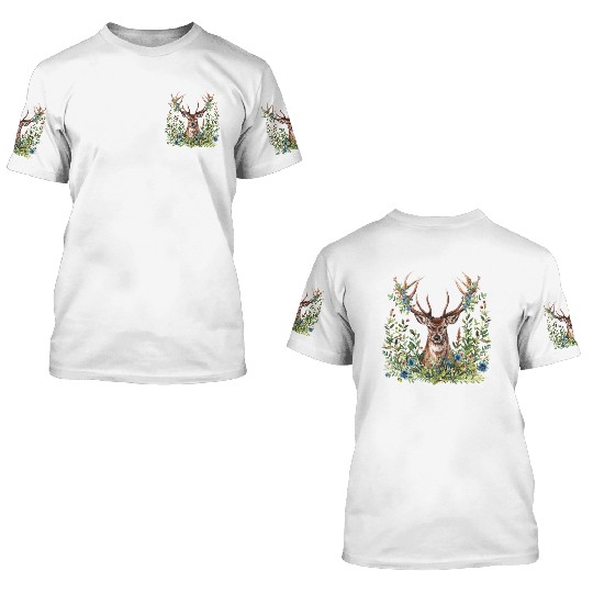 Deer Clipart - Forest Deer Illustrations, 3D T Shirts