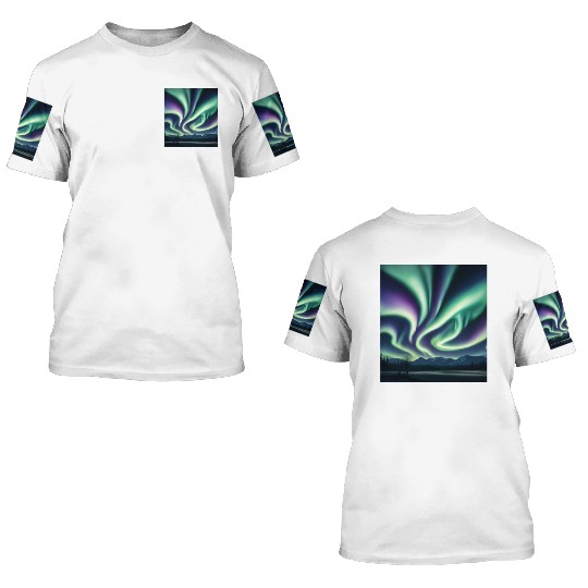 ultra realistic northern lights 3D T Shirts