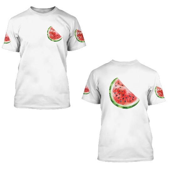 Watermelon Clipart - Fresh Summer Fruit Designs, 3D T Shirts