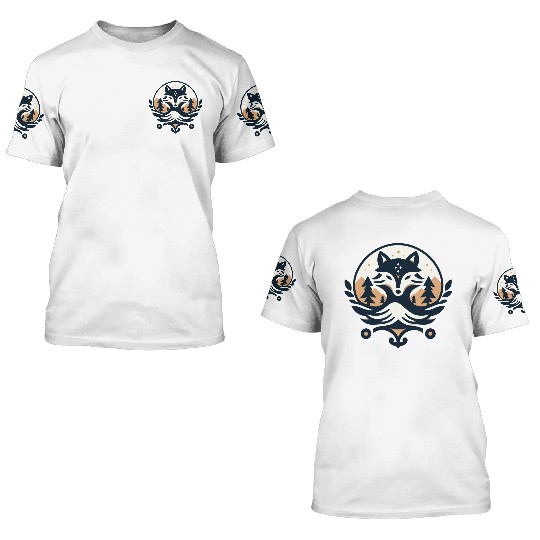 the beautiful forest fox 3D T Shirts