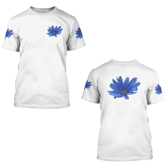 blue flower blueweed purple blossom 3D T Shirts