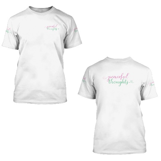 Flowing "Peaceful Thoughts" Watercolor 3D T Shirts