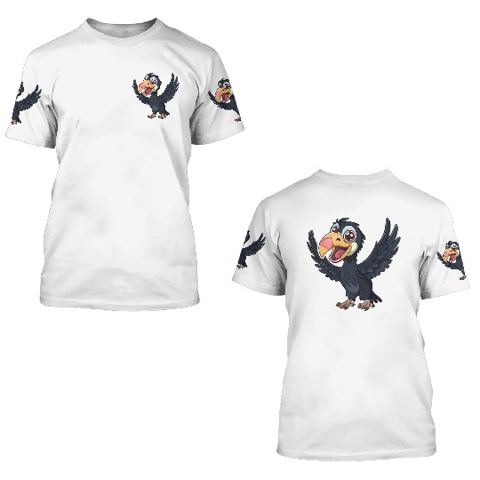 Joyful California Condor Cartoon Character 3D T Shirts