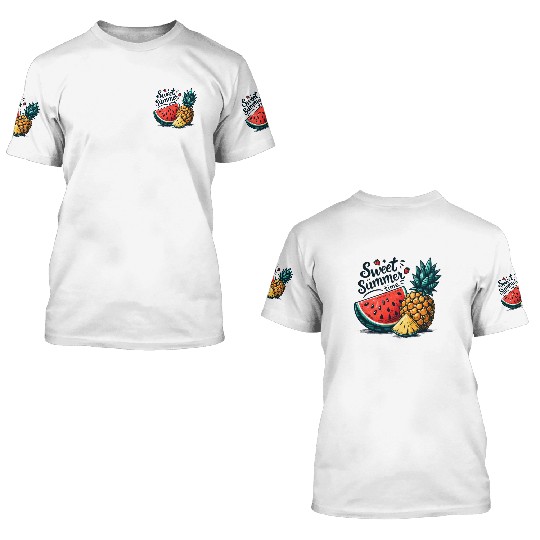 Sweet Summer Time Watermelon and Pineapple 3D T Shirts