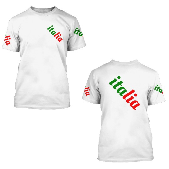 Vibrant Italian Flag Typography 3D T Shirts