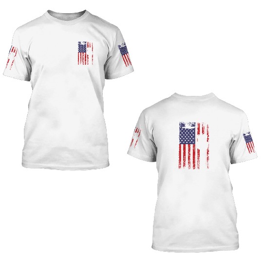 American Flag US, air traffic controller 3D T Shirts