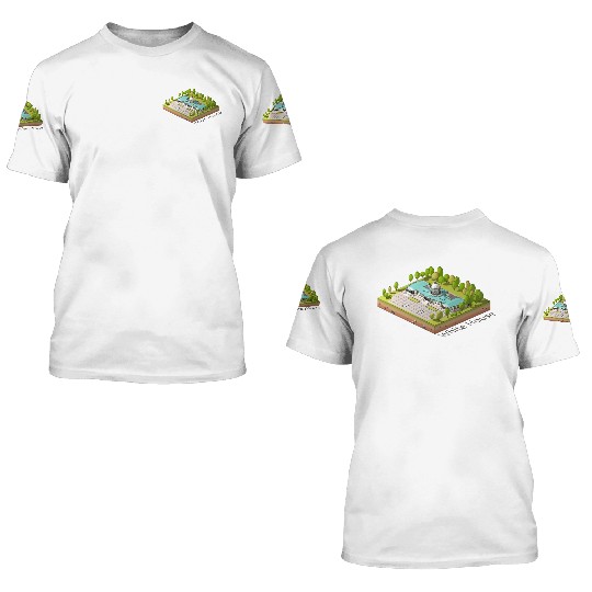 Geometric low poly White House 3D T Shirts
