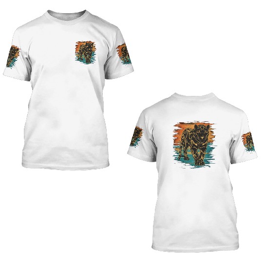 Sunset Panther 3D T Shirts