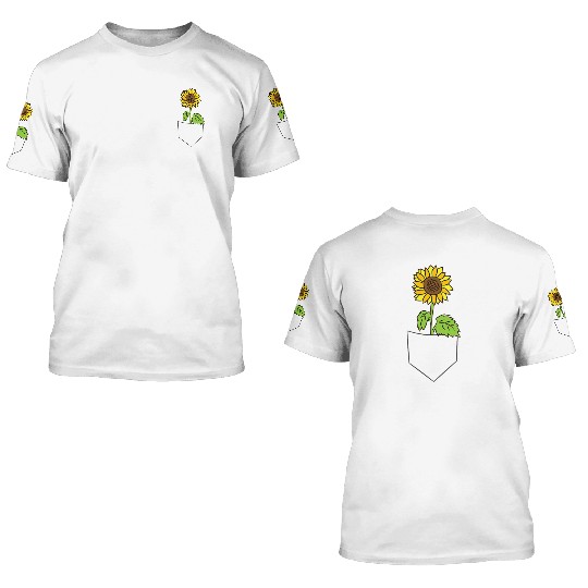 Gardening Sunflower Pocket Gardener 3D T Shirts