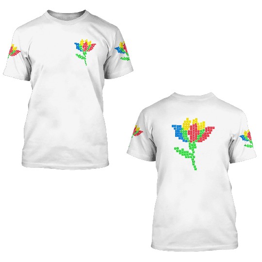 Master Builder Building Blocks Brick Flower 3D T Shirts