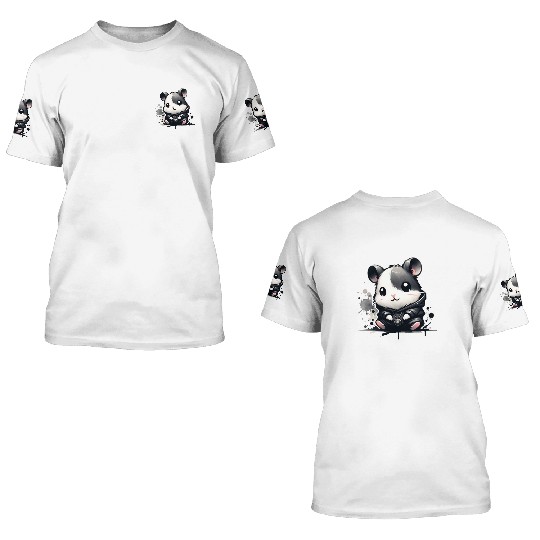 Charcoal Hip Hop Hamster 3D T Shirts