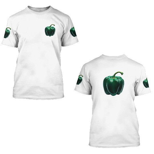Green Bell Pepper 3D T Shirts
