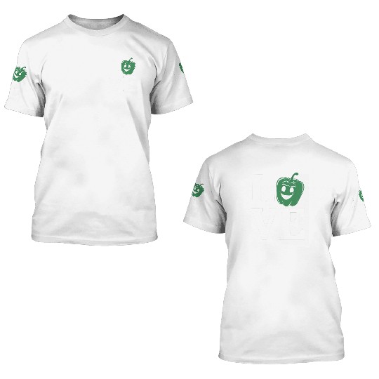 Bell Pepper Love Green 3D T Shirts