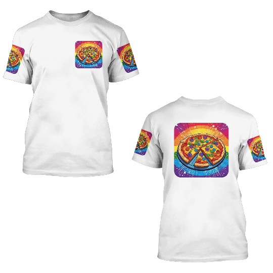 LGBTQ Pizza 3D T Shirts